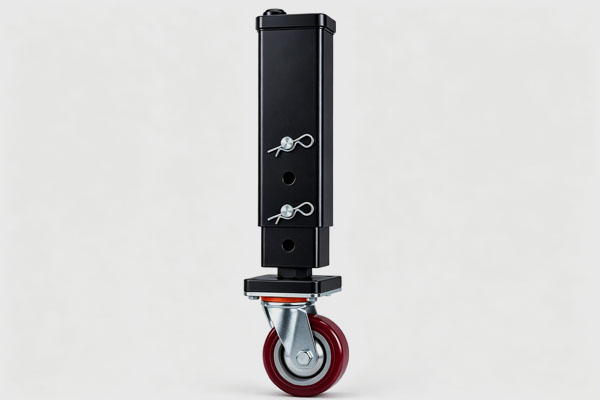 Adjustable square legs with lockable swivel casters